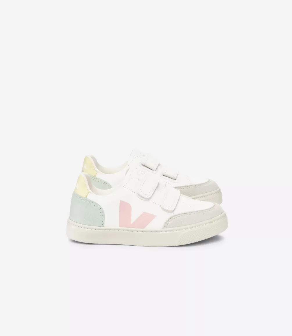 Kids VEJA Kids<V-12 LEATHER WHITE MULTICO JADE