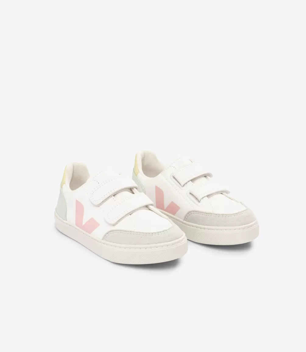 Kids VEJA Kids<V-12 LEATHER WHITE MULTICO JADE