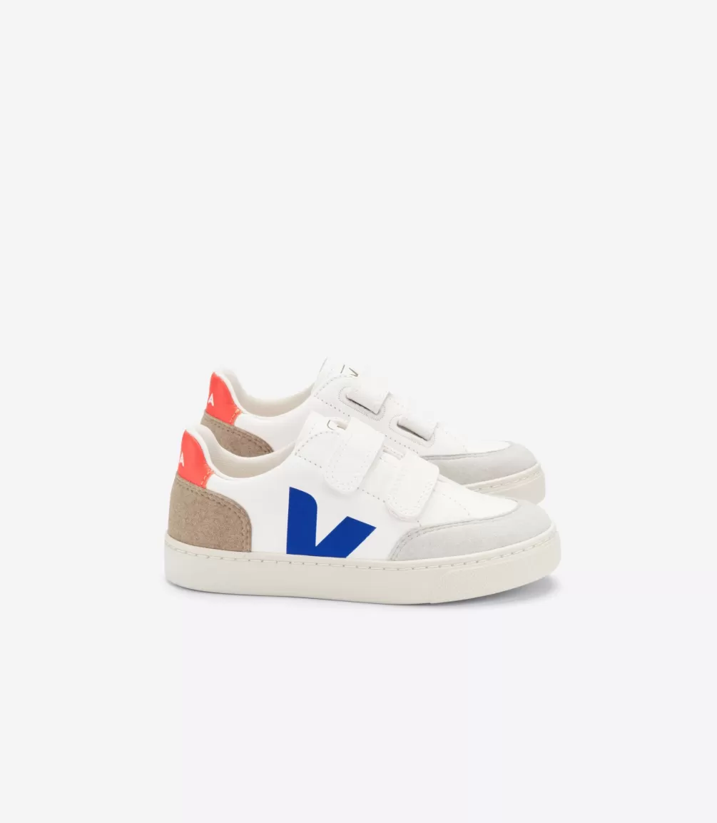 Kids VEJA V-12<V-12 LEATHER WHITE MULTICO MIEL