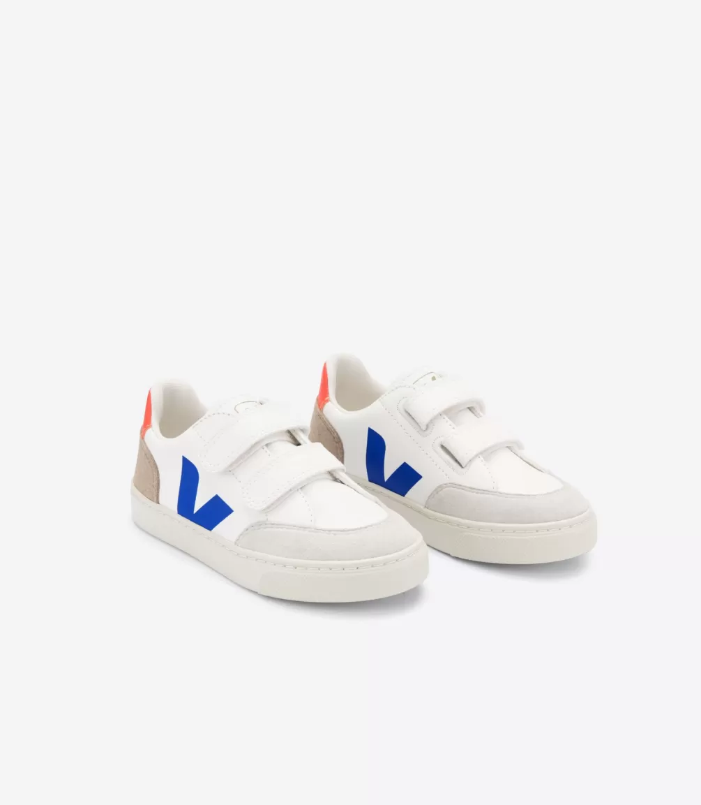 Kids VEJA V-12<V-12 LEATHER WHITE MULTICO MIEL