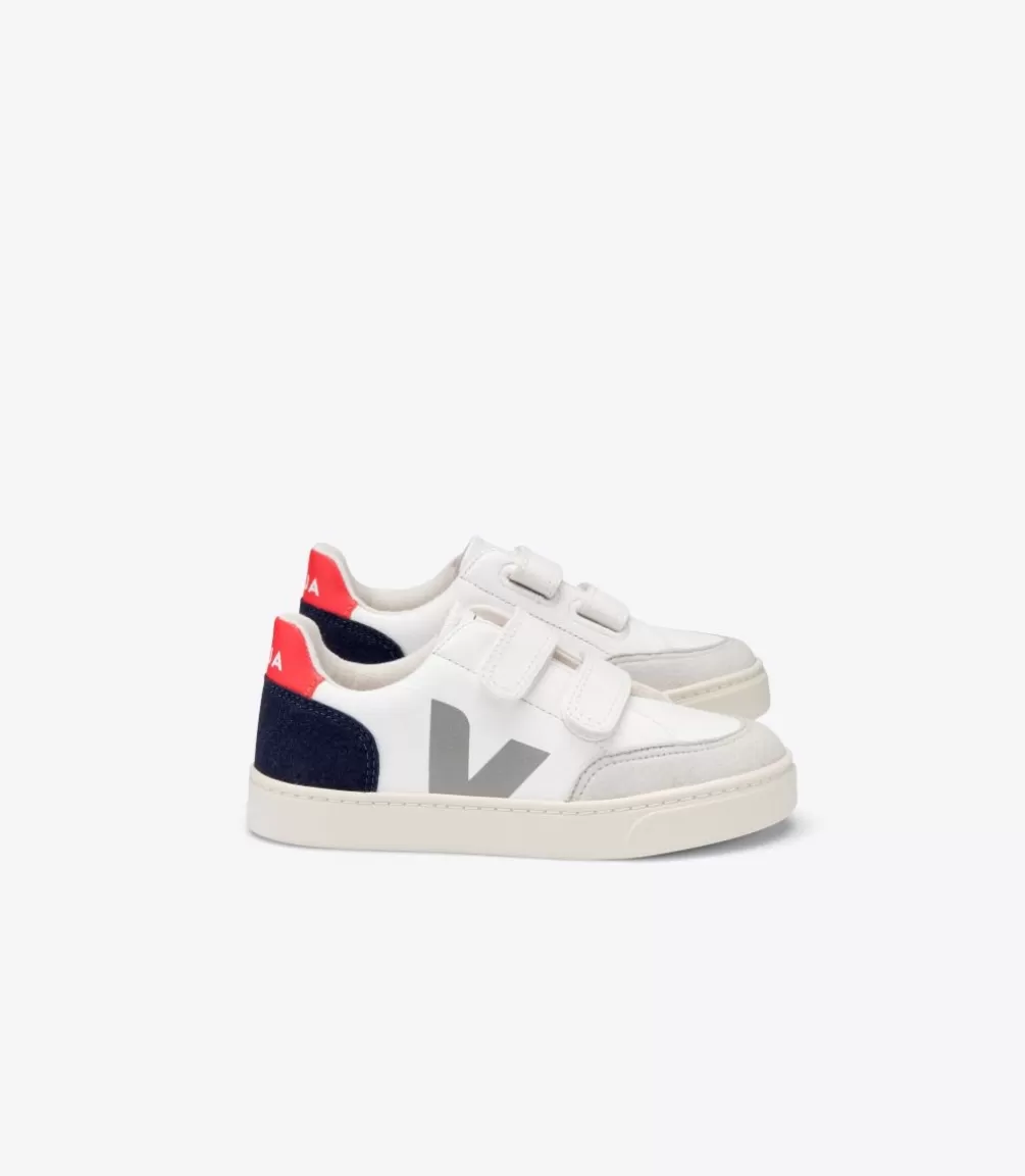 Kids VEJA Kids<V-12 LEATHER WHITE MULTICO NAUTICO