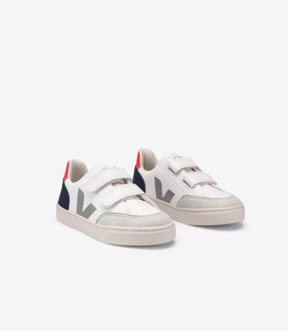 Kids VEJA Kids<V-12 LEATHER WHITE MULTICO NAUTICO