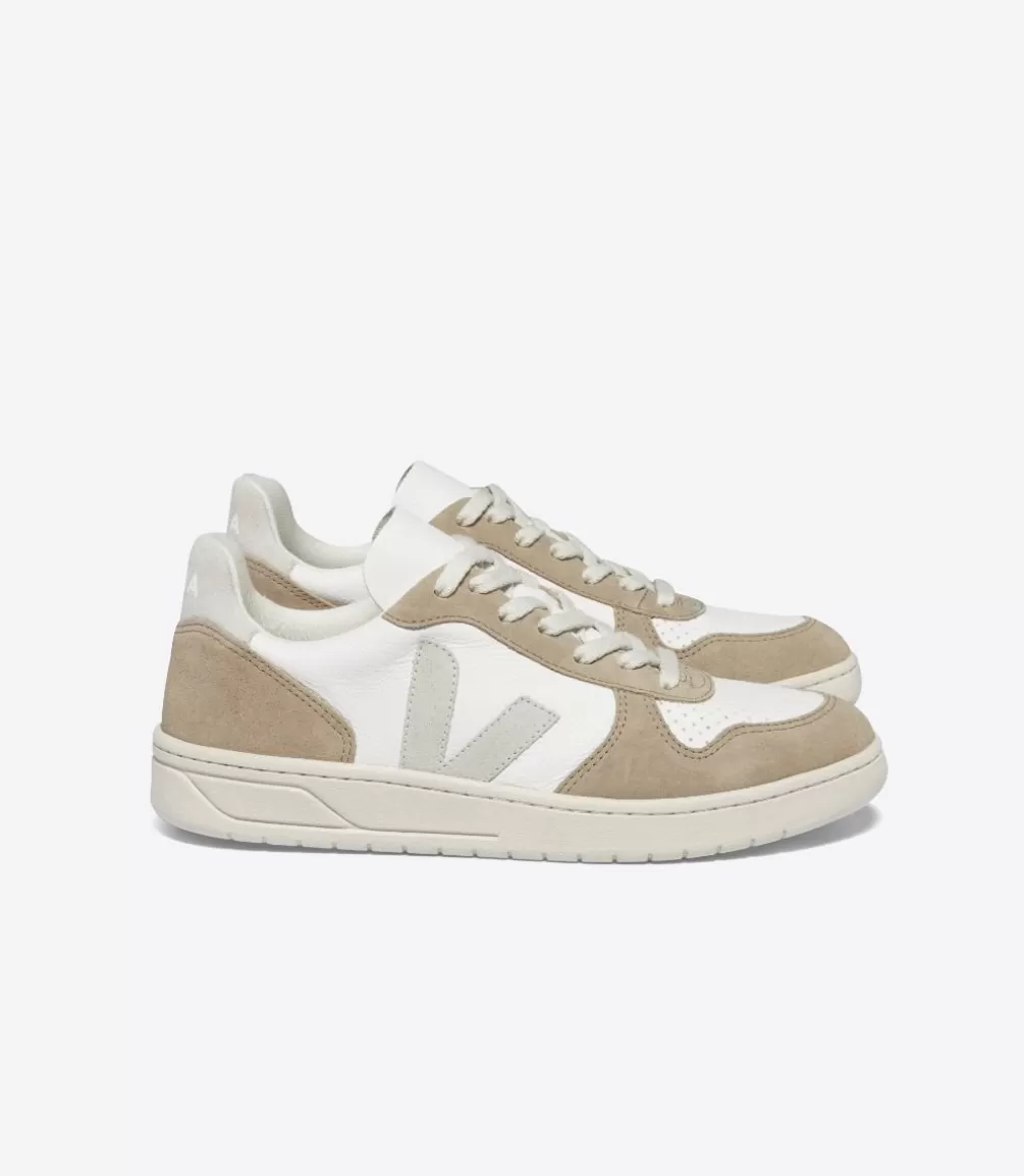 Women VEJA V-10 | V-10<V-10 LEATHER WHITE NATURAL SAHARA