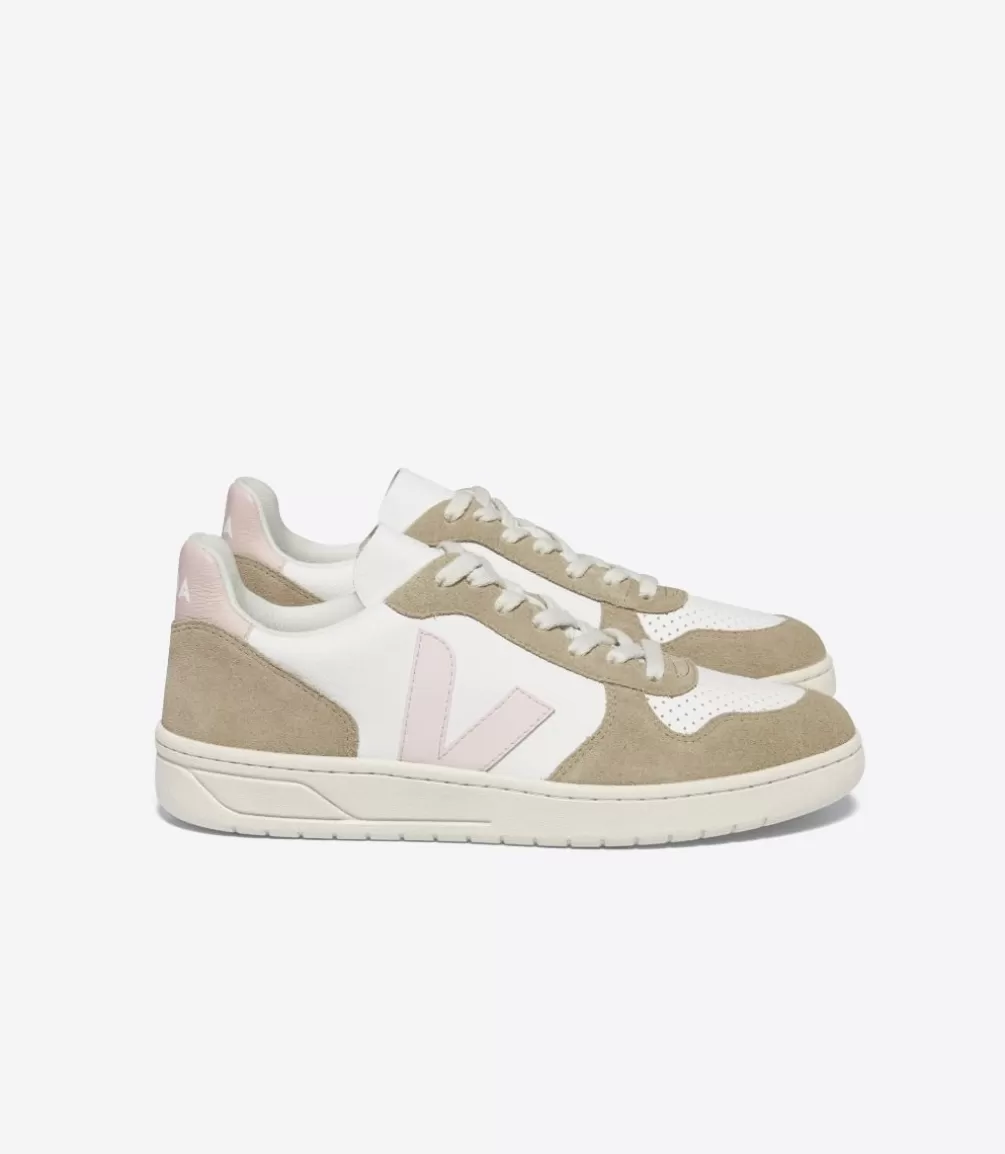 Women VEJA V-10 | V-10<V-10 LEATHER WHITE PETALE SAHARA