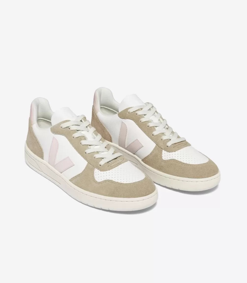 Women VEJA V-10 | V-10<V-10 LEATHER WHITE PETALE SAHARA