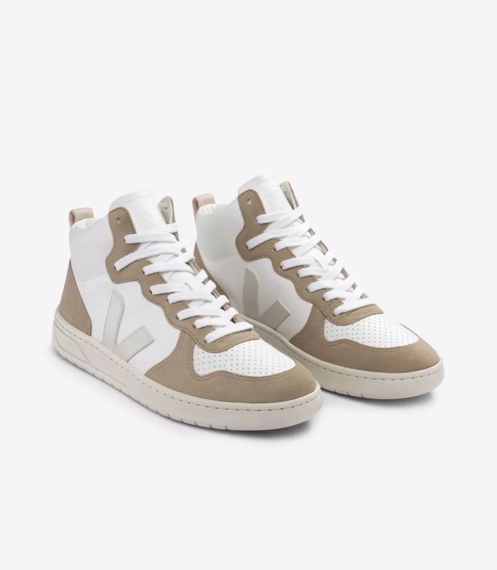 Women VEJA V-15 | V-15<V-15 LEATHER WHITE PIERRE SAHARA