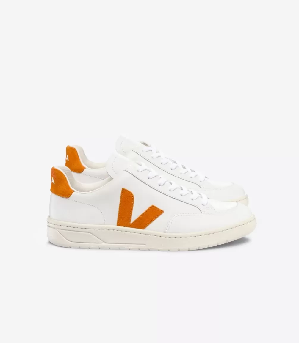 Women VEJA V-12 | V-12<V-12 LEATHER WHITE PUMPKIN