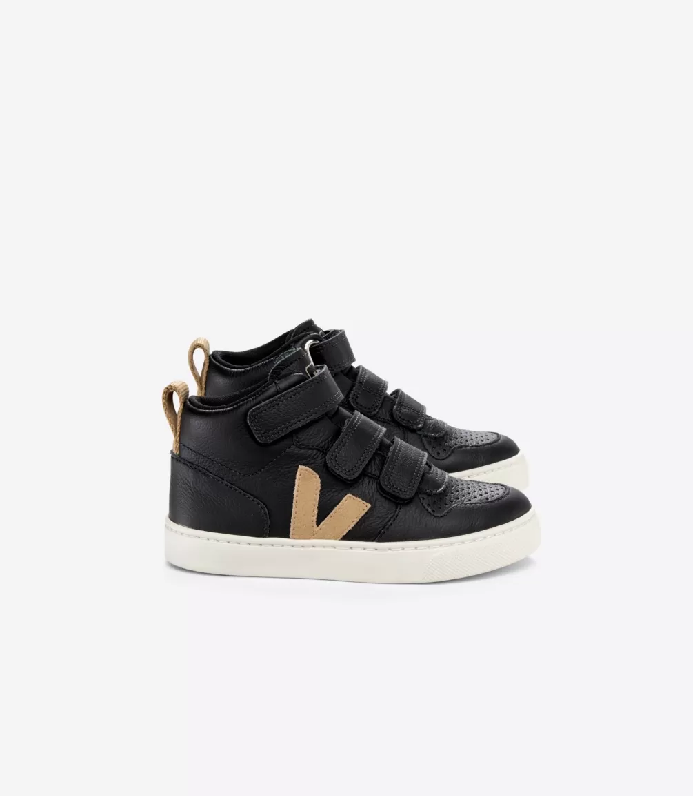 Kids VEJA Kids<V-10 MID LEATHER BLACK DUNE