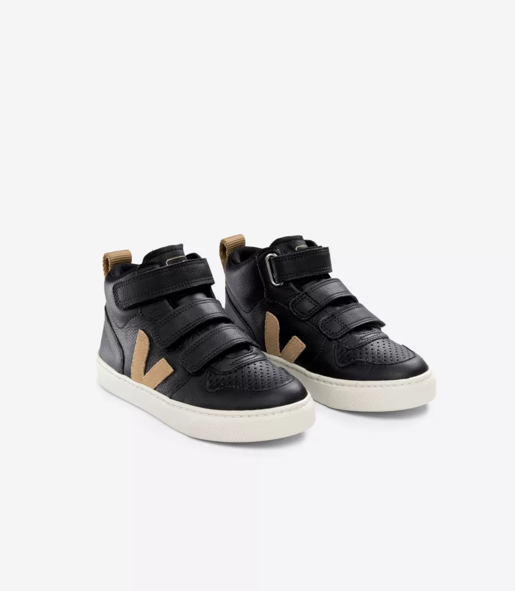 Kids VEJA Kids<V-10 MID LEATHER BLACK DUNE