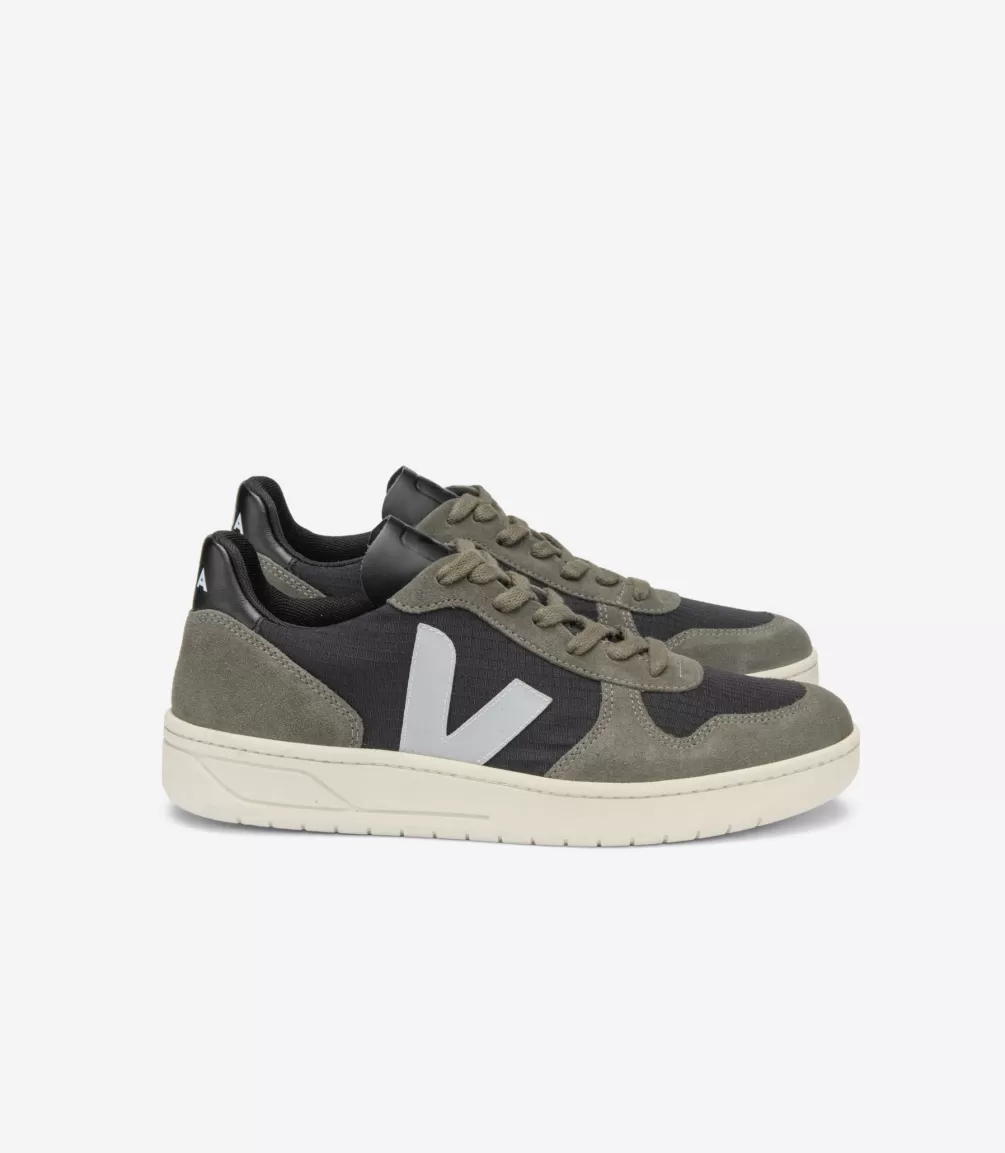 VEJA Adults<V-10 RIPSTOP BLACK OXFORD GREY MUD