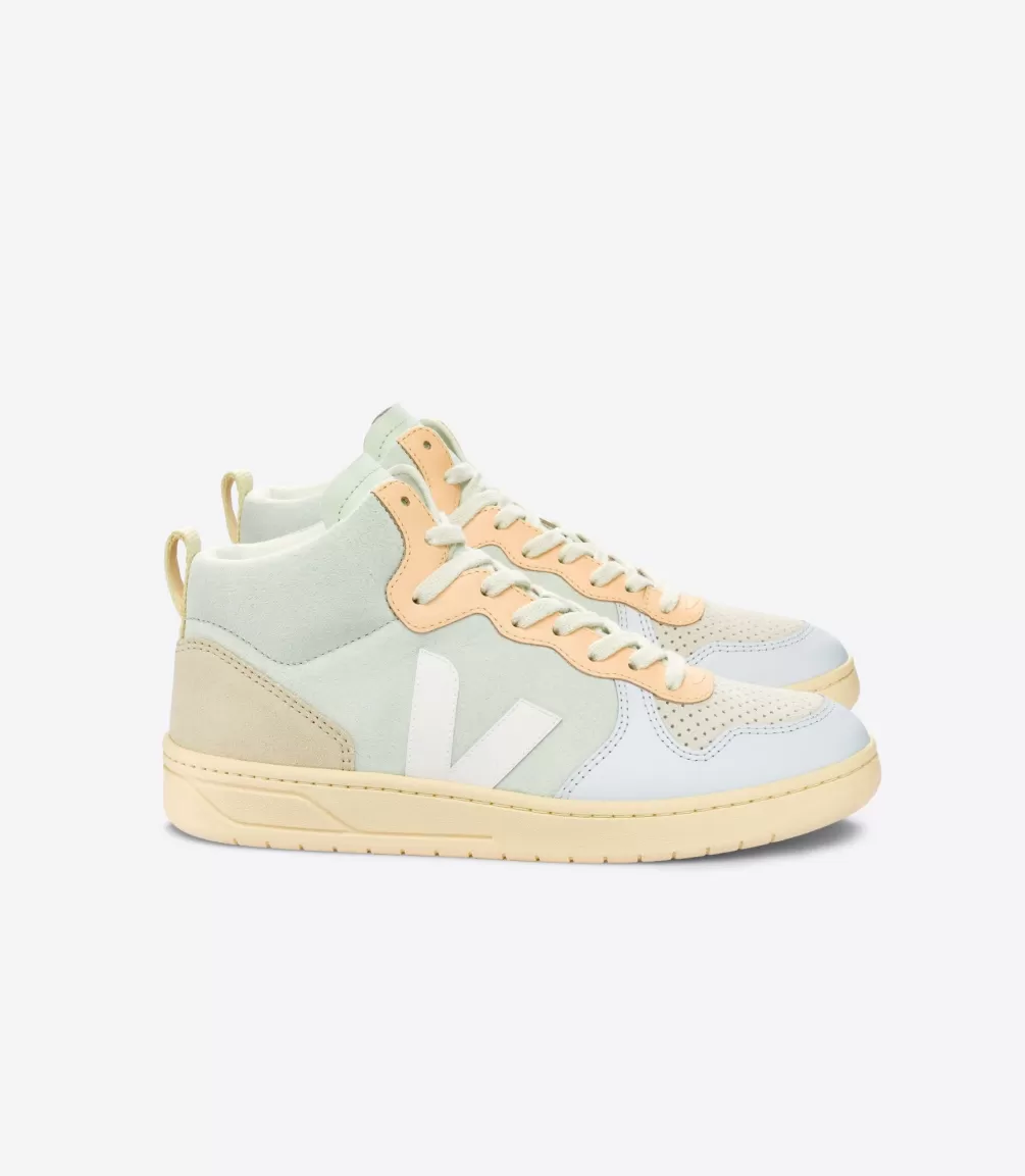 Women VEJA V-15 | V-15<V-15 SUEDE JADE WHITE MULTICO