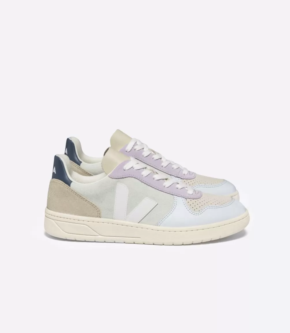 Women VEJA V-10<V-10 SUEDE JADE WHITE MULTICO