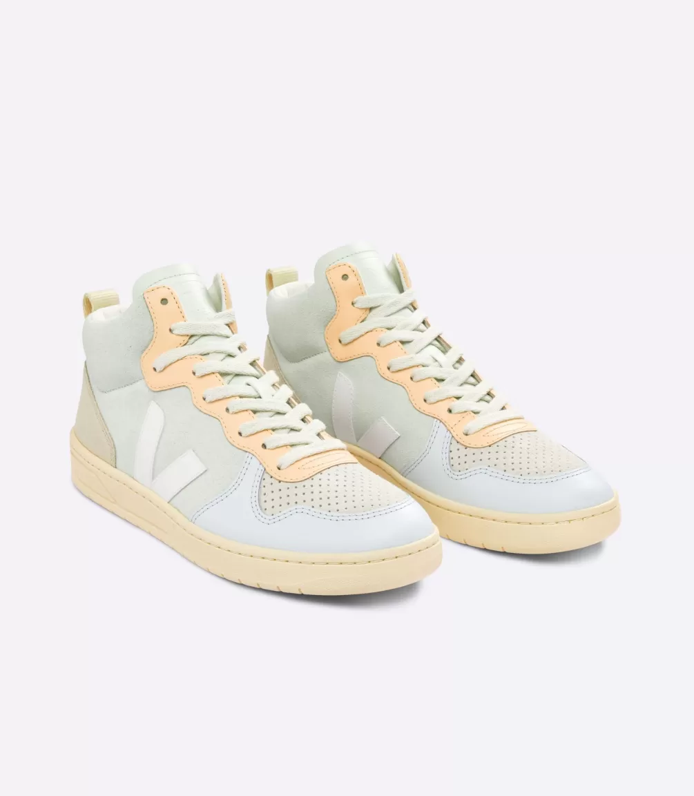 Women VEJA V-15 | V-15<V-15 SUEDE JADE WHITE MULTICO