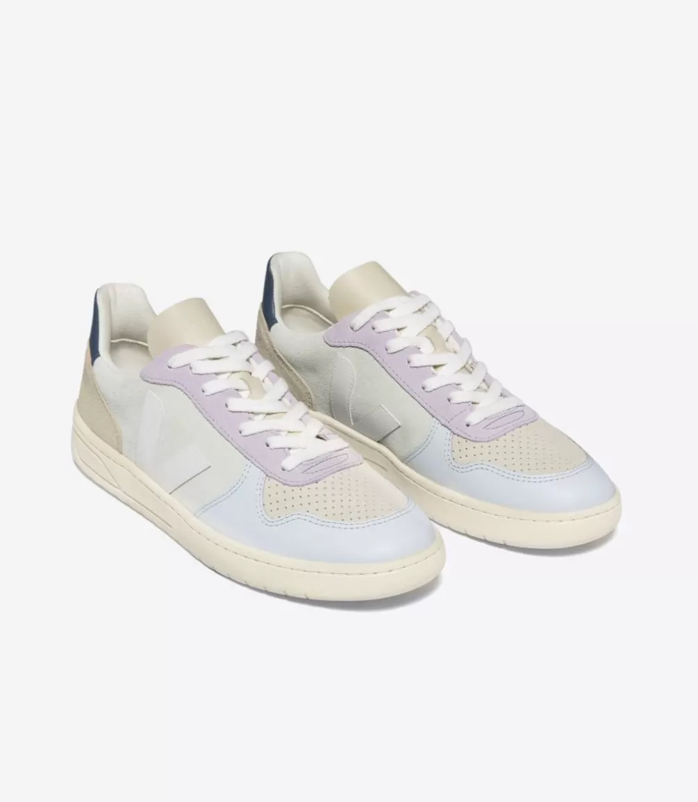 Women VEJA V-10<V-10 SUEDE JADE WHITE MULTICO