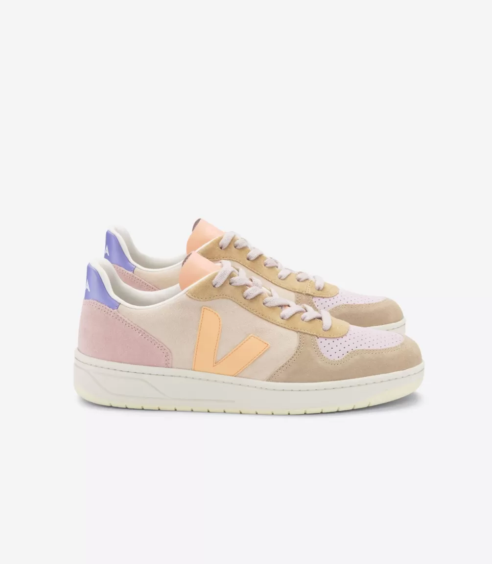 VEJA Adults<V-10 SUEDE MULTICO PEACH