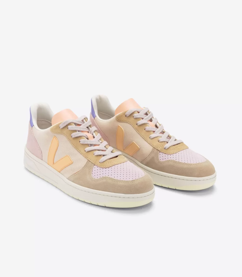 VEJA Adults<V-10 SUEDE MULTICO PEACH