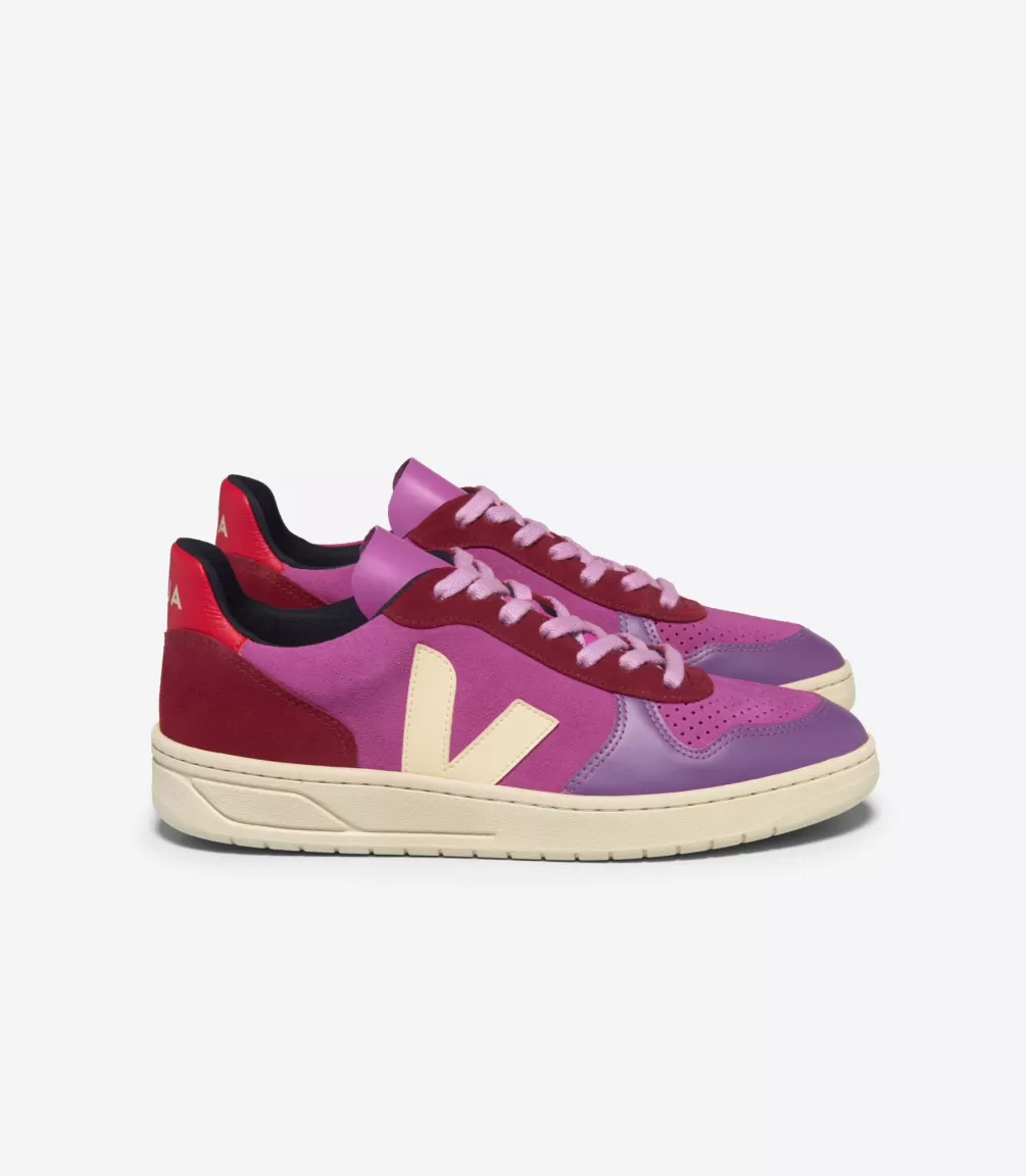 Women VEJA V-10<V-10 SUEDE MULTICO ULTRAVIOLET CALCAIRE