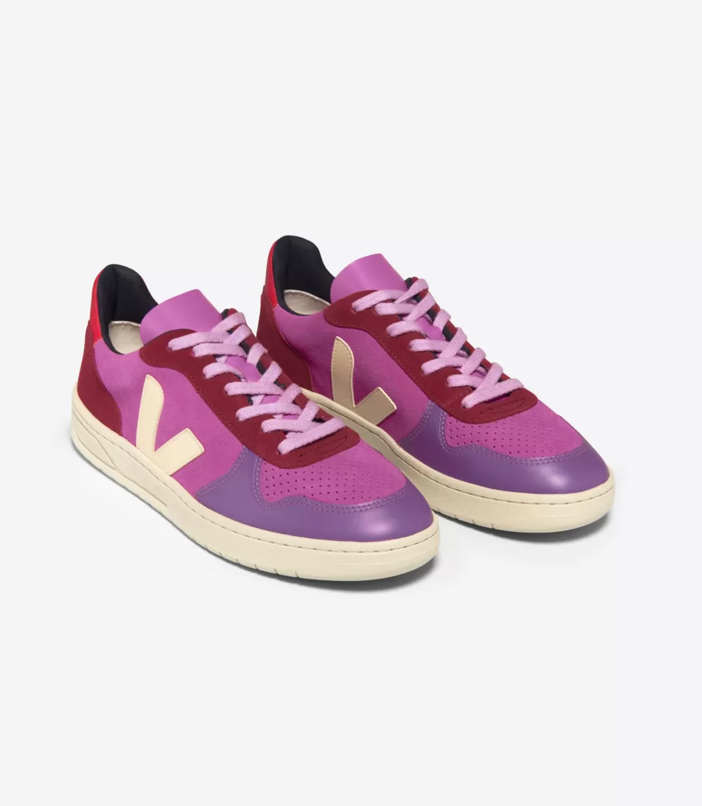 Women VEJA V-10<V-10 SUEDE MULTICO ULTRAVIOLET CALCAIRE