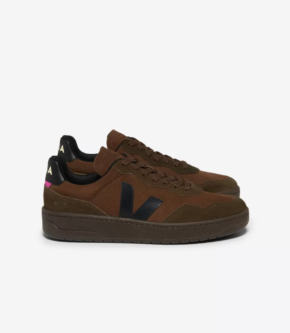 Women VEJA V-90<V-90 SUEDE WALNUT BLACK