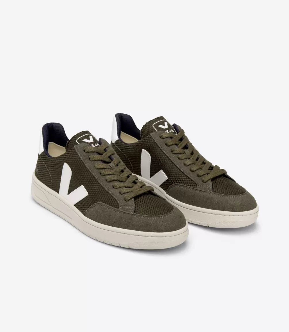 Women VEJA Adults | Vegan<V-12 VEGAN B-MESH OLIVE WHITE