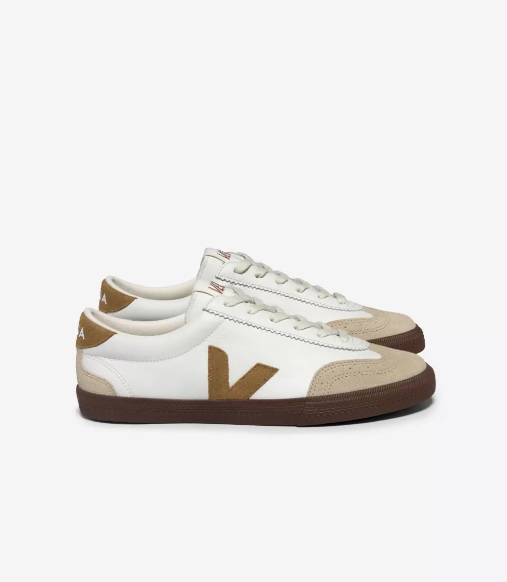 VEJA Volley<VOLLEY LEATHER WHITE TENT BARK